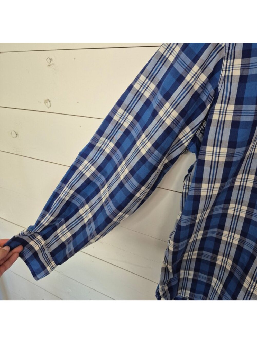 U.S. Polo Assn. Men's Blue Plaid Button-Down Long-Sleeve Shirt Size xL - Picture 5 of 6